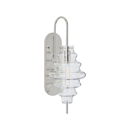 Tableau Wall Light in Polished Nickel/Clear Glass.