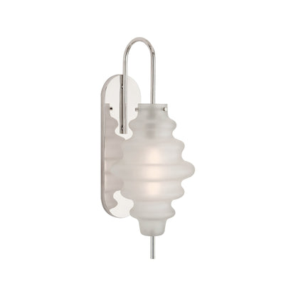 Tableau Wall Light in Polished Nickel/Volcanic Glass.