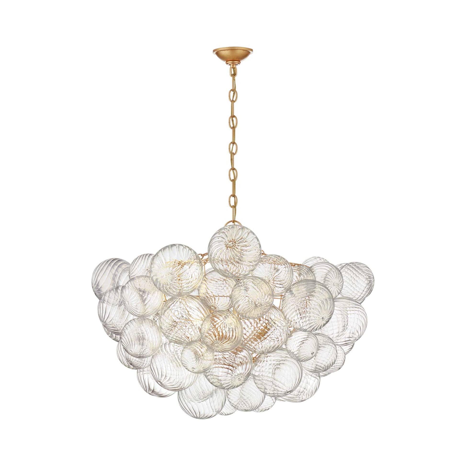 Talia Chandelier in Gild/Clear Swirled Glass (24-Inch/8-Light).