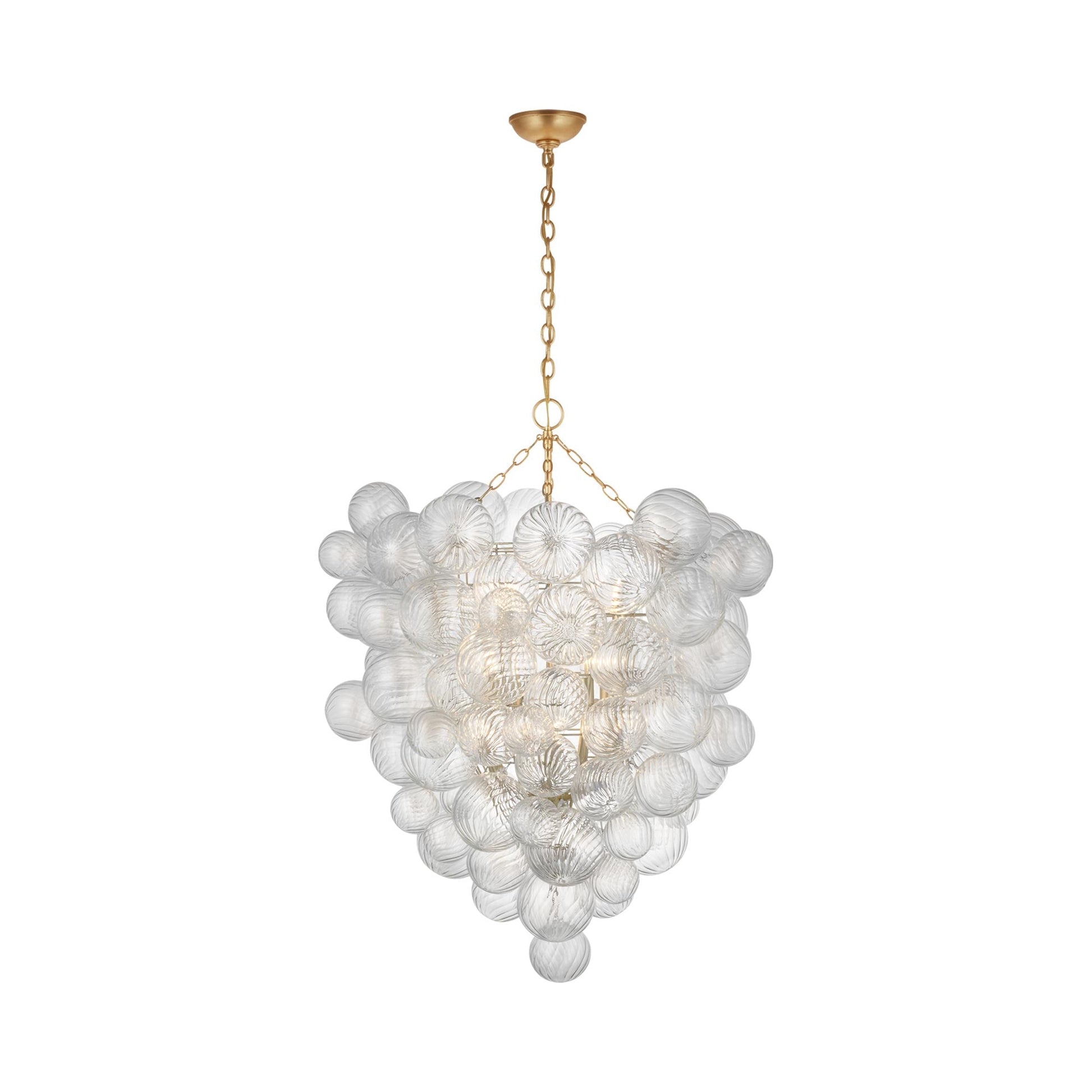 Talia Chandelier in Gild/Clear Swirled Glass (44.25-Inch/12-Light).