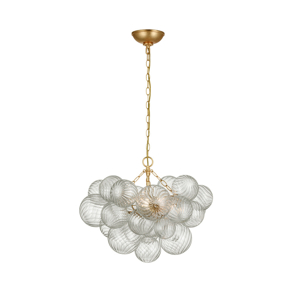 Talia Chandelier in Gild/Clear Swirled Glass (17.75-Inch/6-Light).