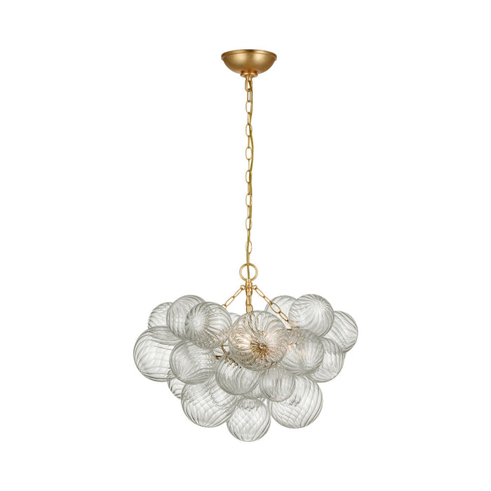 Talia Chandelier in Gild and Clear Swirled Glass (Small).