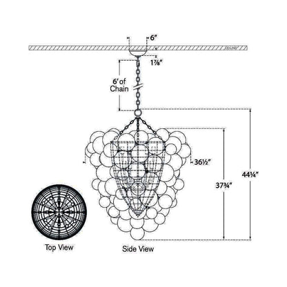 Talia Chandelier - line drawing.