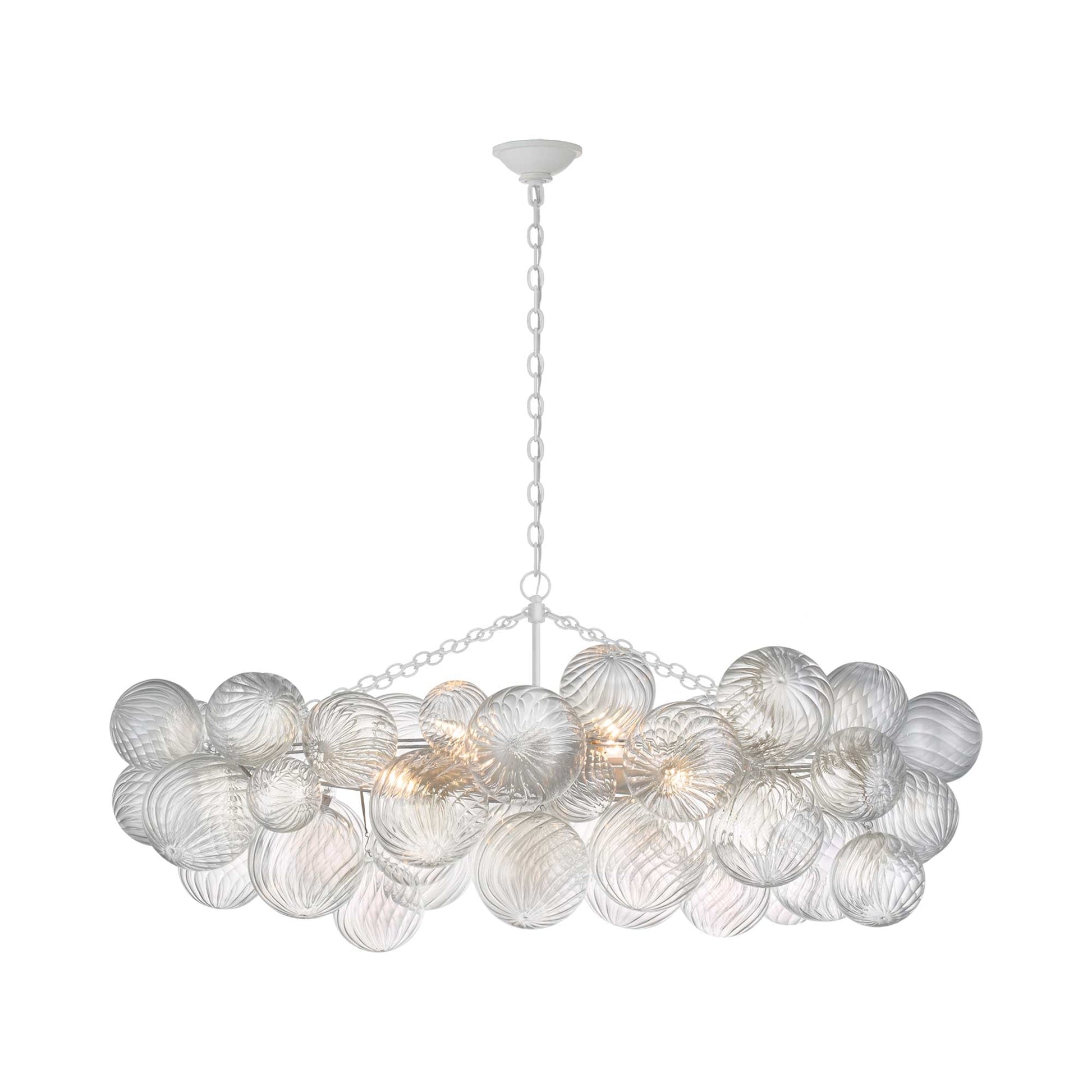 Talia LED Linear Chandelier in Plaster White (Medium).