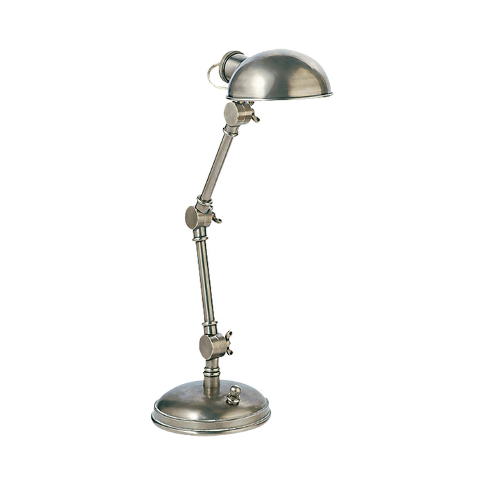 The Pixie Desk Lamp in Antique Nickel.