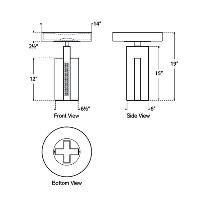 Trancas LED Table Lamp - line drawing.