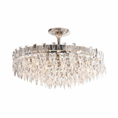 Trillion Flush Mount Ceiling Light in Polished Nickel.