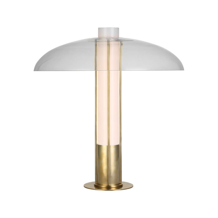 Troye LED Table Lamp in Antique-Burnished Brass /Clear Glass.