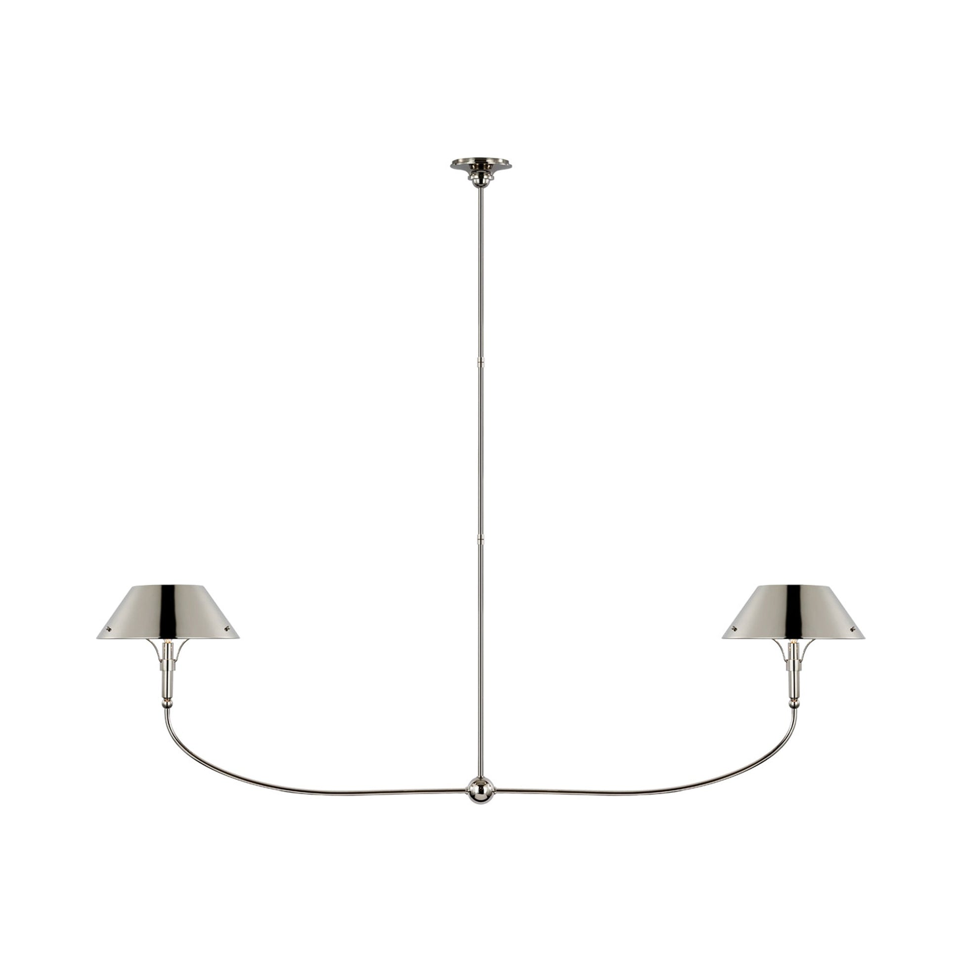 Turlington LED Linear Chandelier in Polished Nickel.