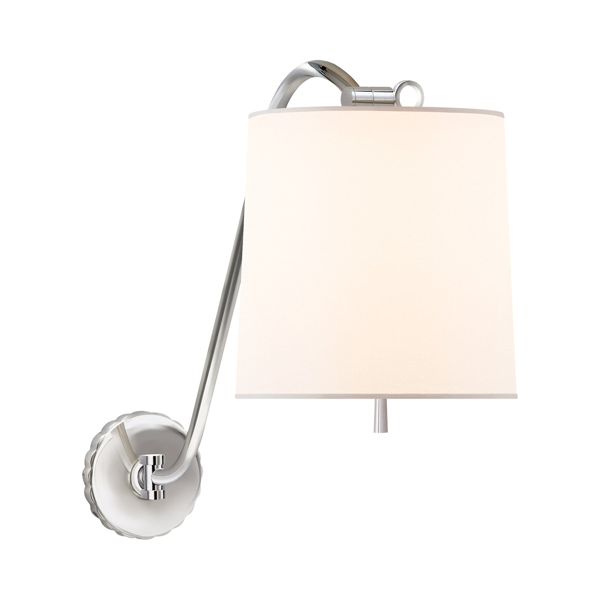 Understudy Wall Light in Polished Nickel/Silk.