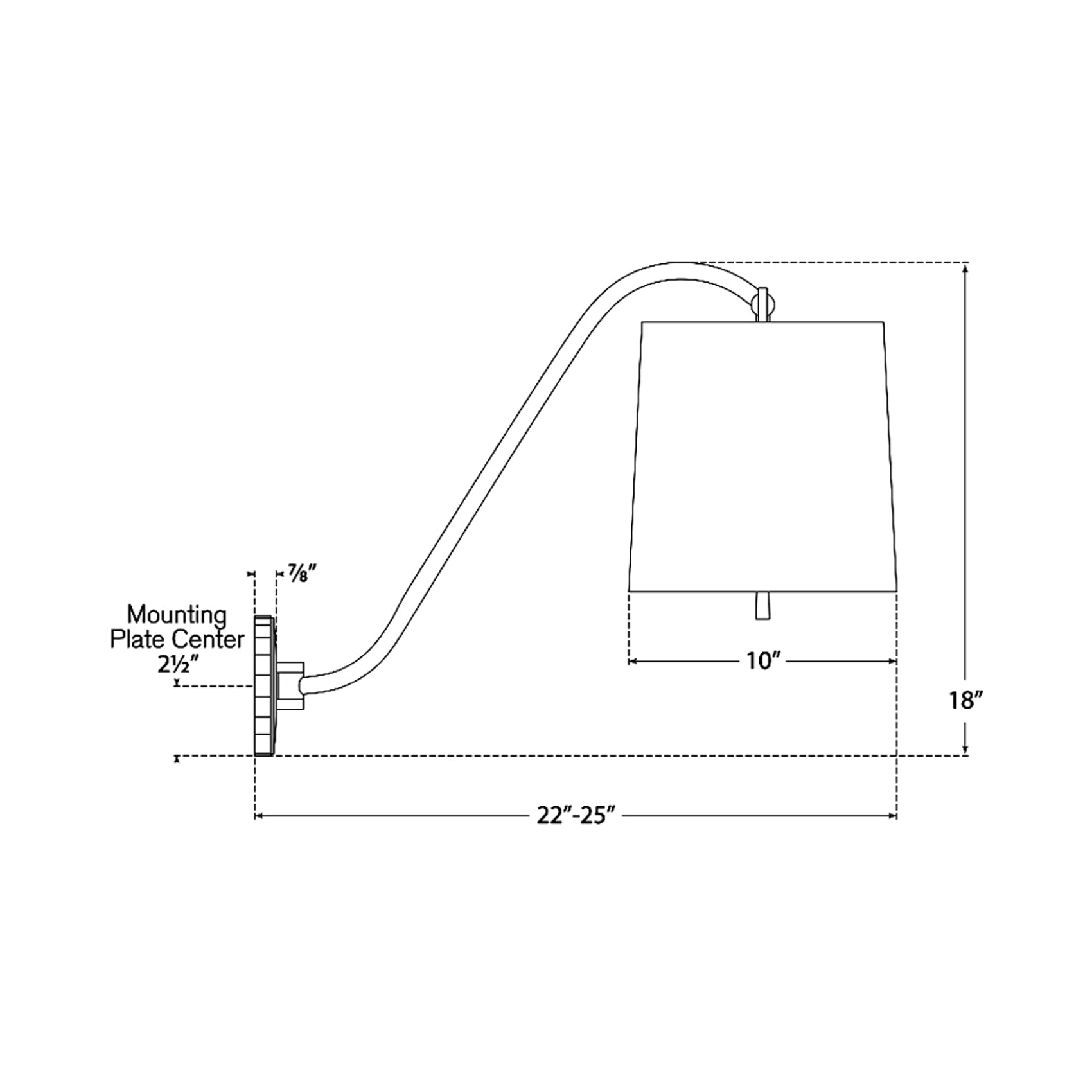 Understudy Wall Light - line drawing.