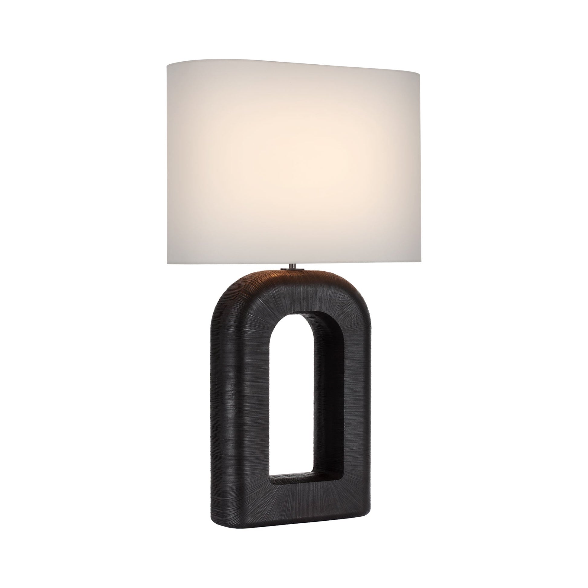 Utopia Combed Console LED Table Lamp in Aged Iron (Tall).