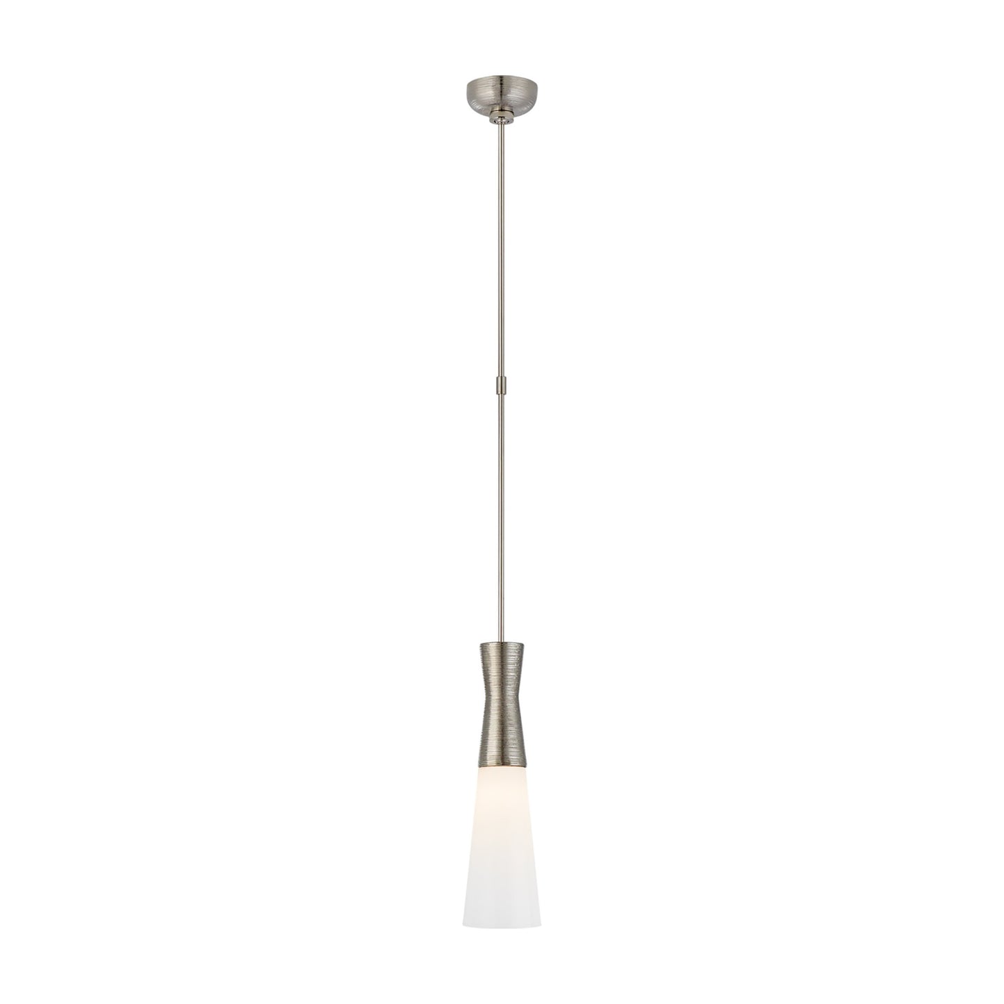 Utopia Glass Pendant Light in Polished Nickel (Medium).