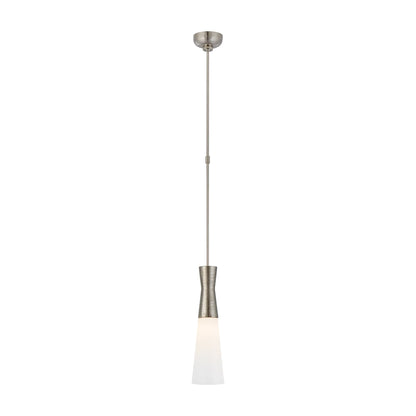 Utopia Glass Pendant Light in Polished Nickel (Medium).