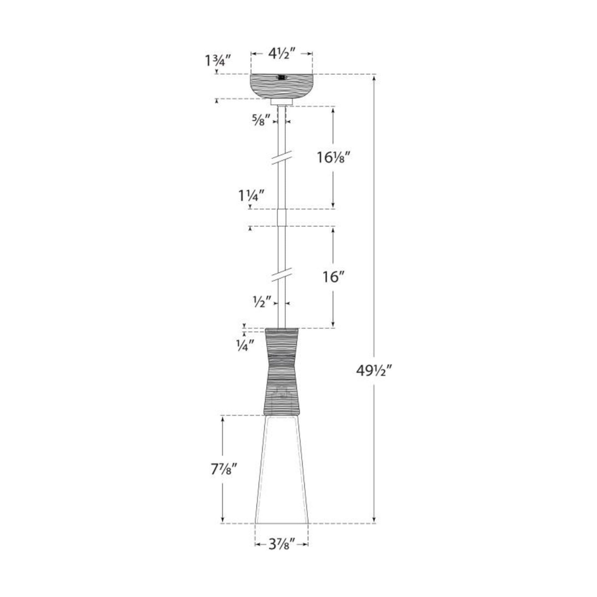 Utopia Glass Pendant Light - line drawing.