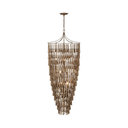 Vacarro Cascading LED Chandelier in Antique Bronze Leaf.