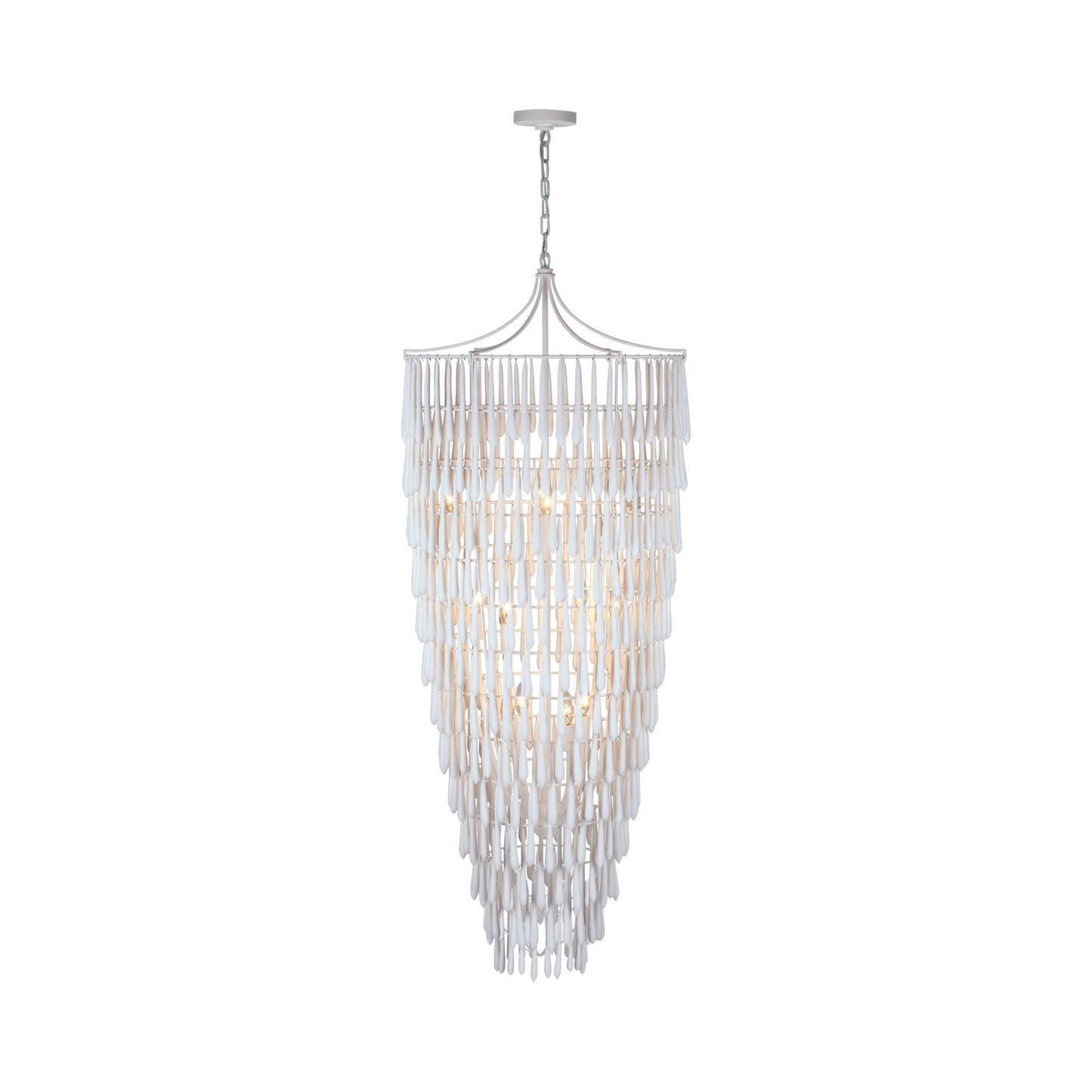 Vacarro Cascading LED Chandelier in Plaster White.