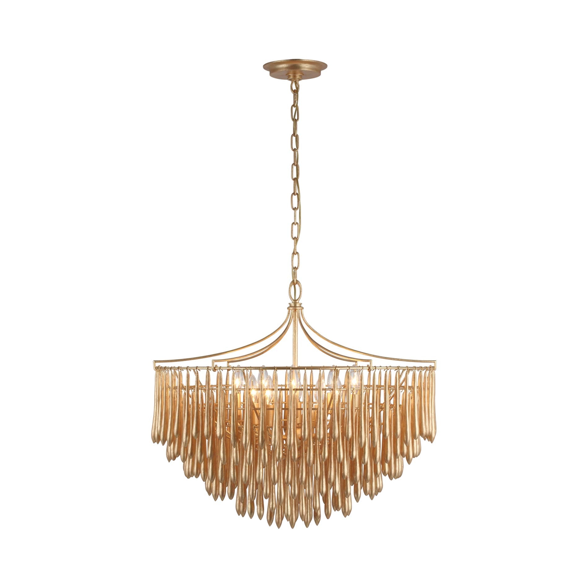 Vacarro LED Chandelier in Antique Gold Leaf (Medium).