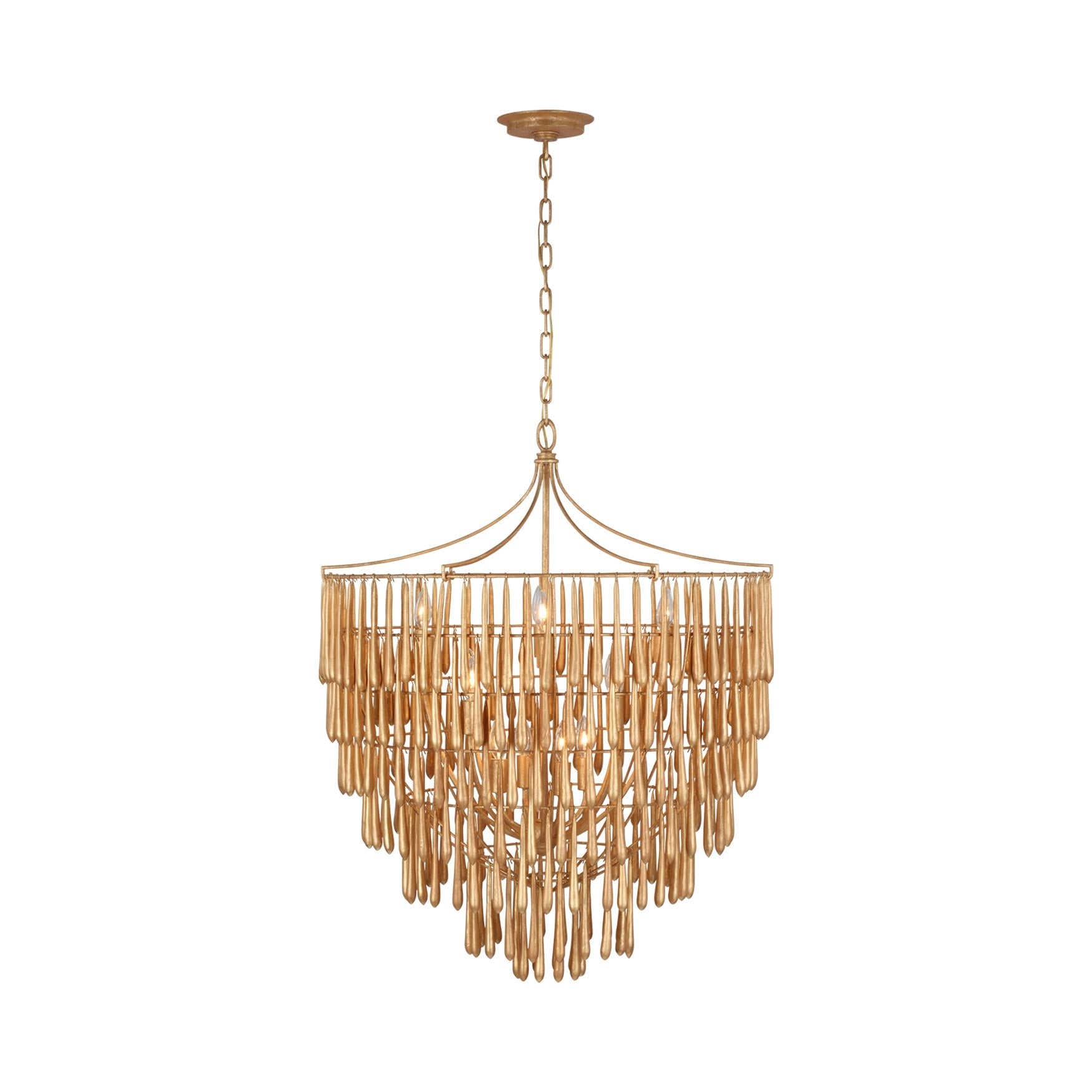 Vacarro LED Chandelier in Antique Gold Leaf (Large).