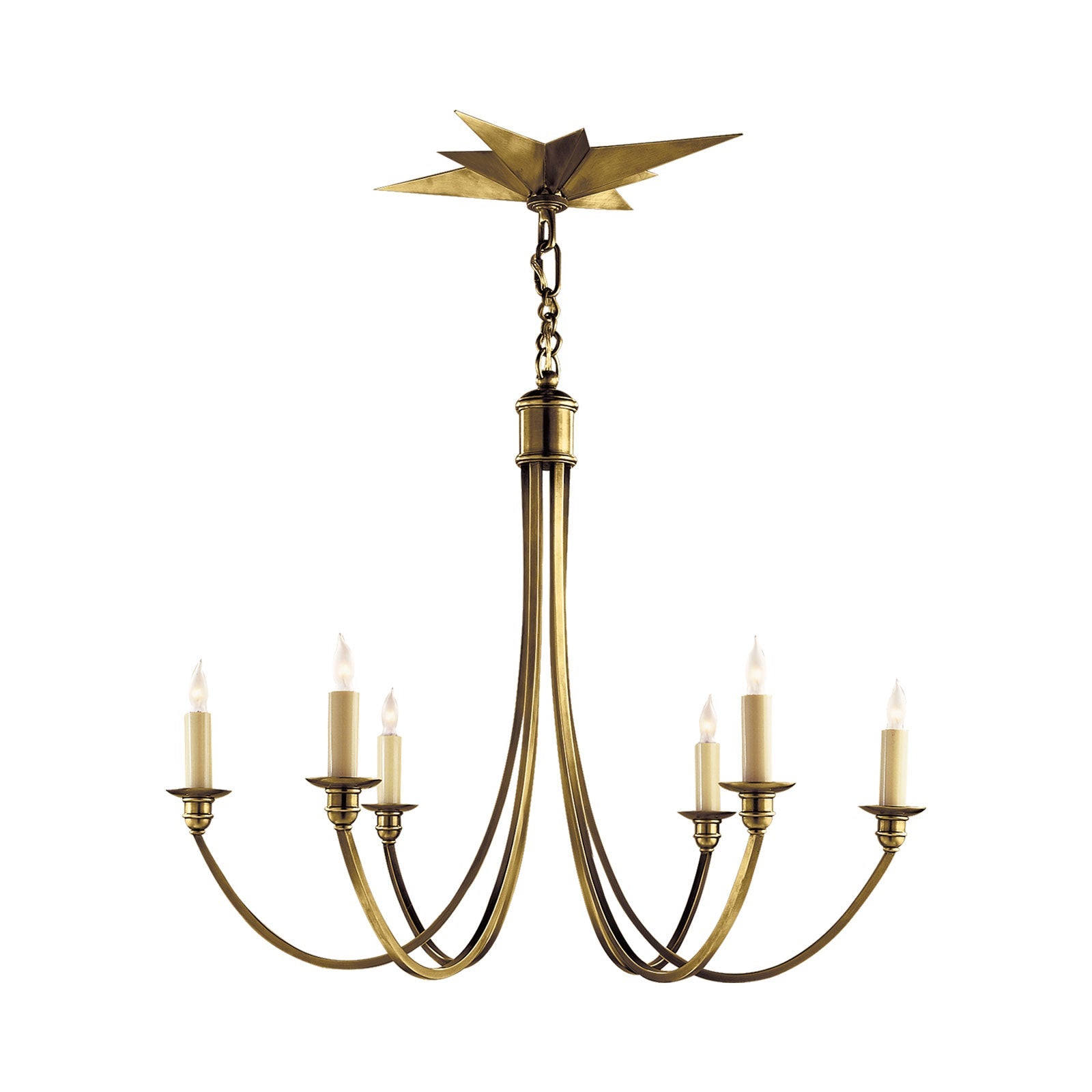 Venetian Chandelier in Hand-Rubbed Antique Brass.