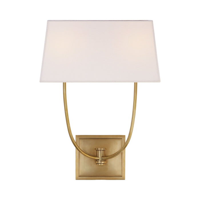 Venini Double Wall Light in Antique-Burnished Brass.