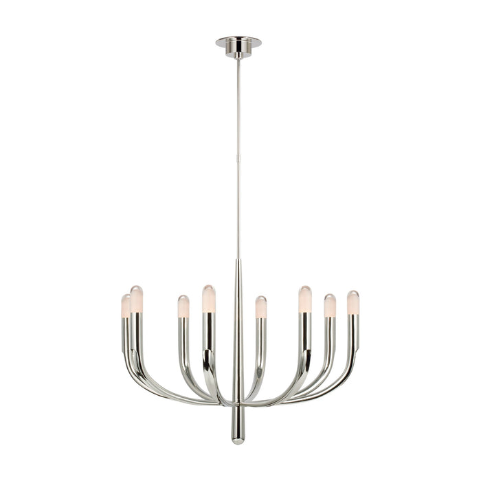 Verso LED Chandelier in Polished Nickel/Clear Glass (Large).