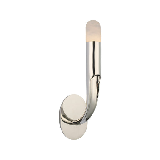 Verso LED Wall Light in Polished Nickel/Alabaster.