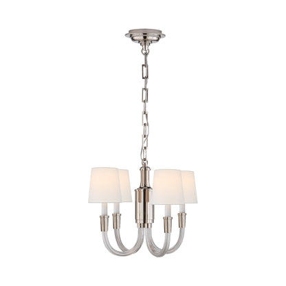 Vivian Mini Chandelier in Crystal/Polished Nickel/Linen.