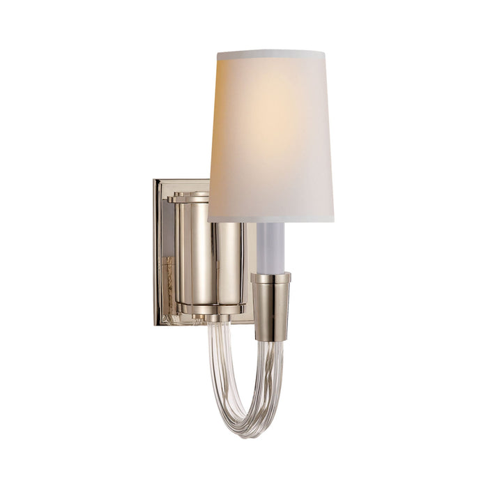 Vivian Wall Light in Polished Nickel/Natural Paper.