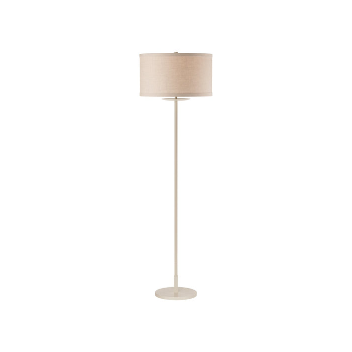 Walker Floor Lamp in Light Cream/Natural Linen.