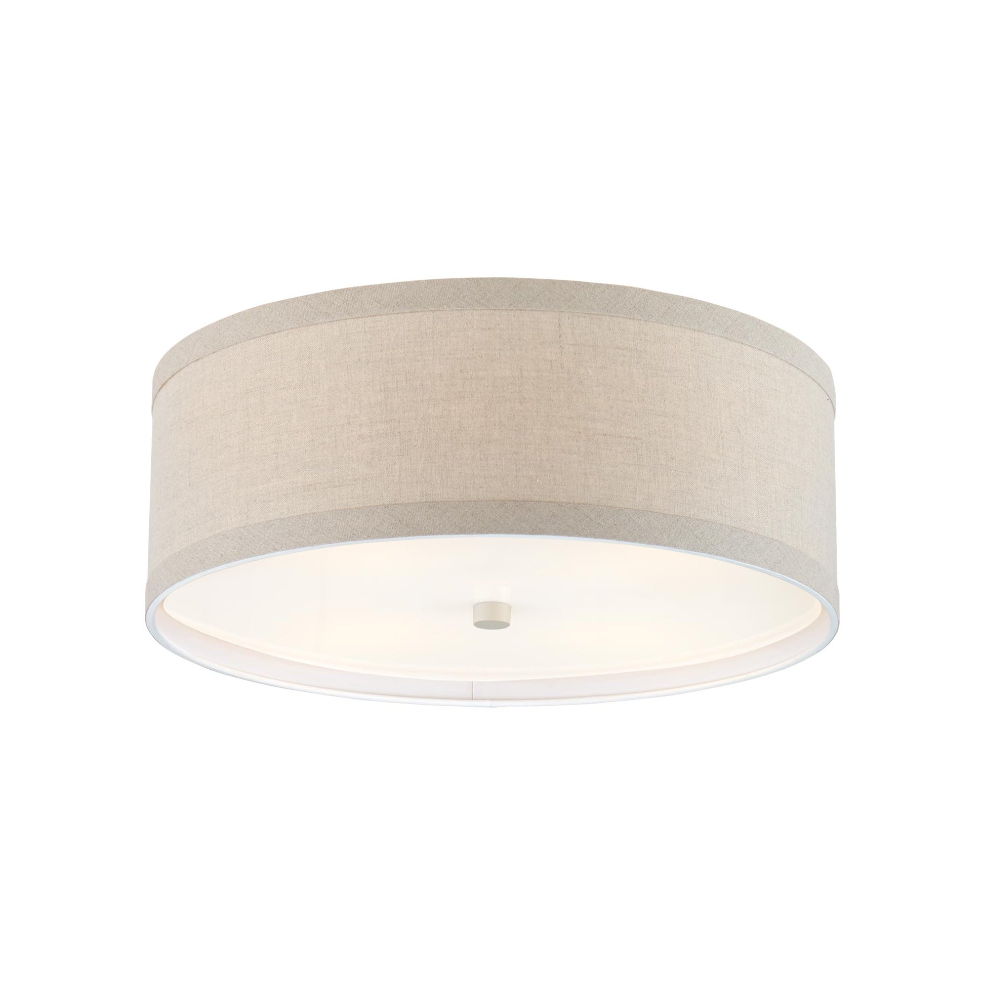 Walker Flush Mount Ceiling Light in Light Cream/Natural Linen (Medium).
