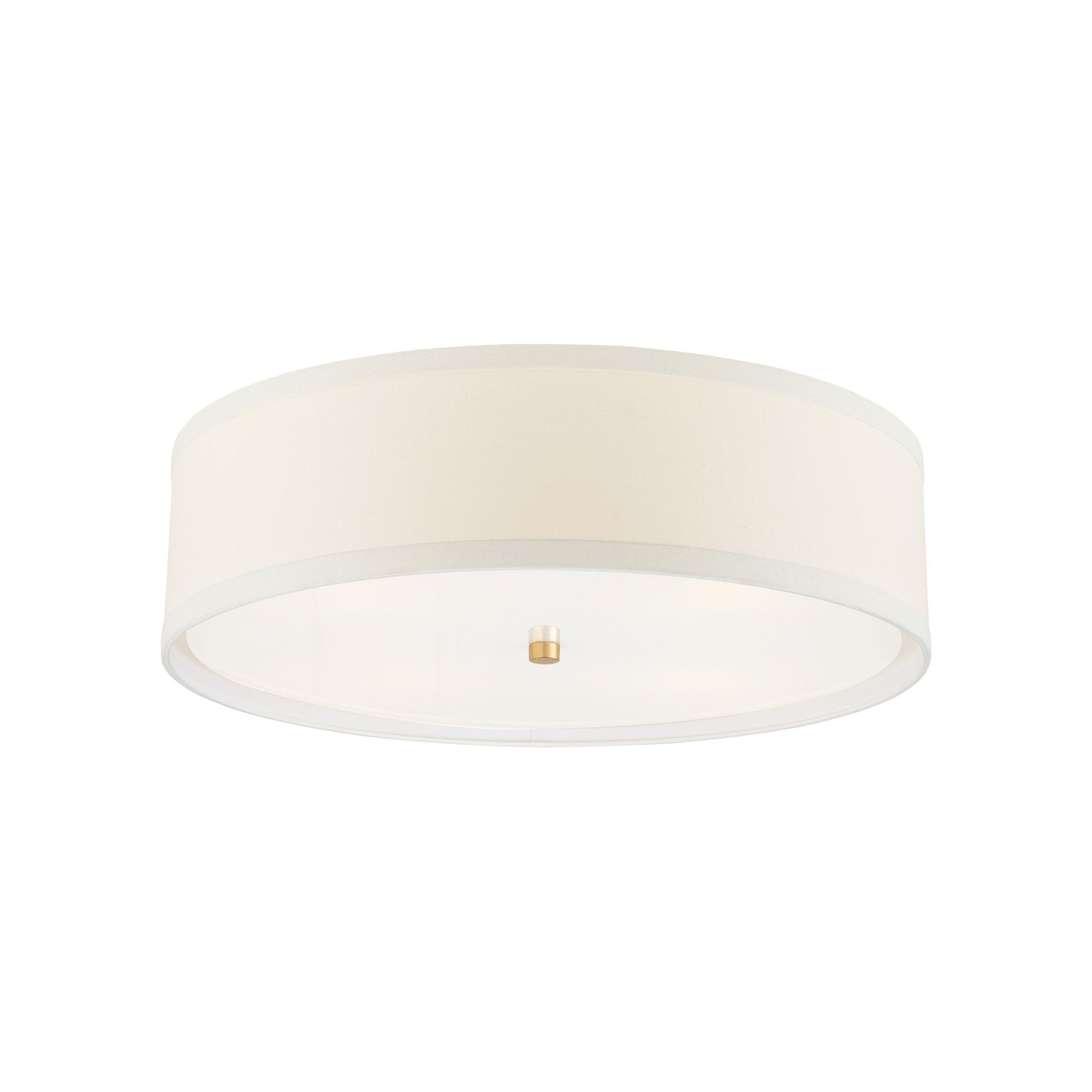 Walker Flush Mount Ceiling Light in Gild/Cream Linen (Large).