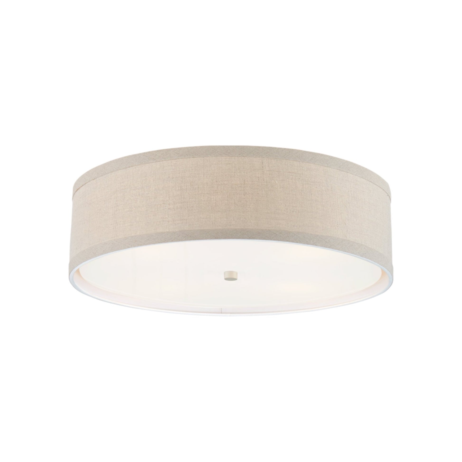 Walker Flush Mount Ceiling Light in Light Cream/Natural Linen (Large).