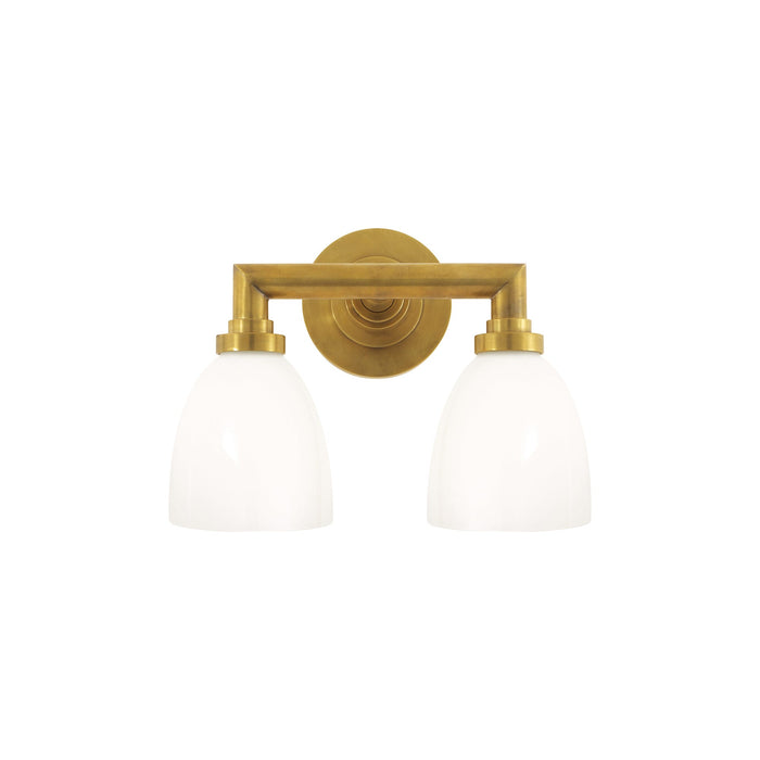 Wilton Vanity Wall Light in Hand-Rubbed Antique Brass (2-Light).