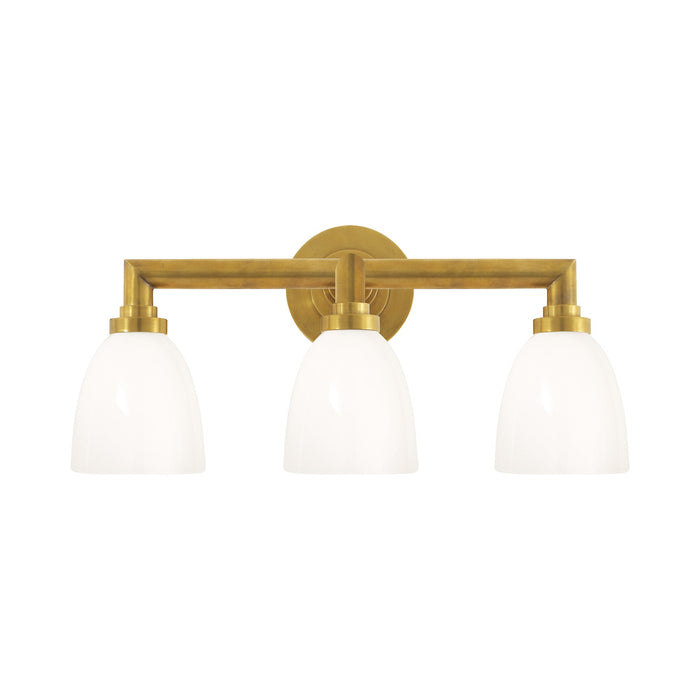 Wilton Vanity Wall Light in Hand-Rubbed Antique Brass (3-Light).