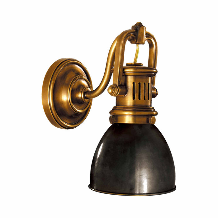 Yoke Suspended Wall Light in Hand-Rubbed Antique Brass/Bronze.