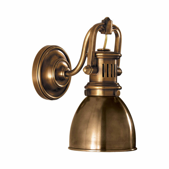 Yoke Suspended Wall Light in Hand-Rubbed Antique Brass/Antique Brass.