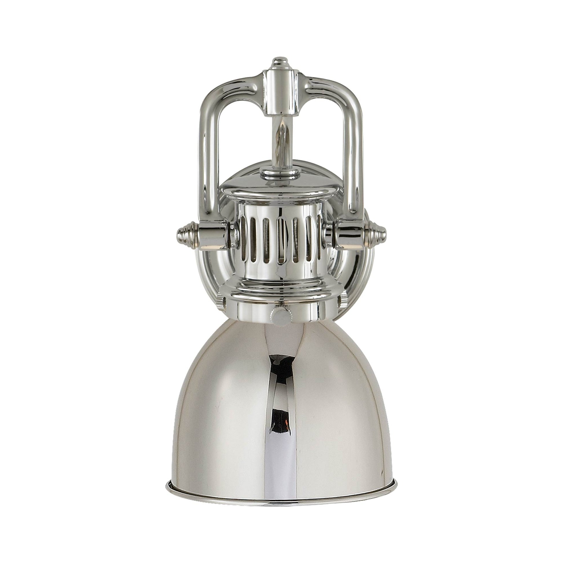 Yoke Suspended Wall Light in Polished Nickel/Polished Nickel.