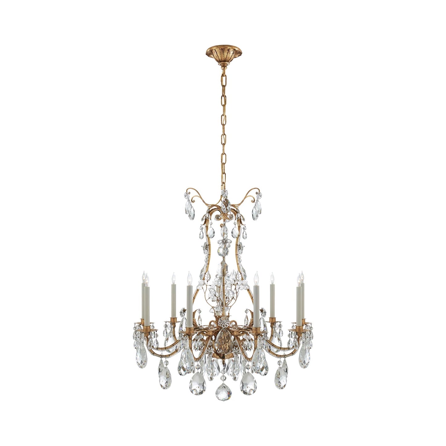 Yves Chandelier in Gilded Iron.