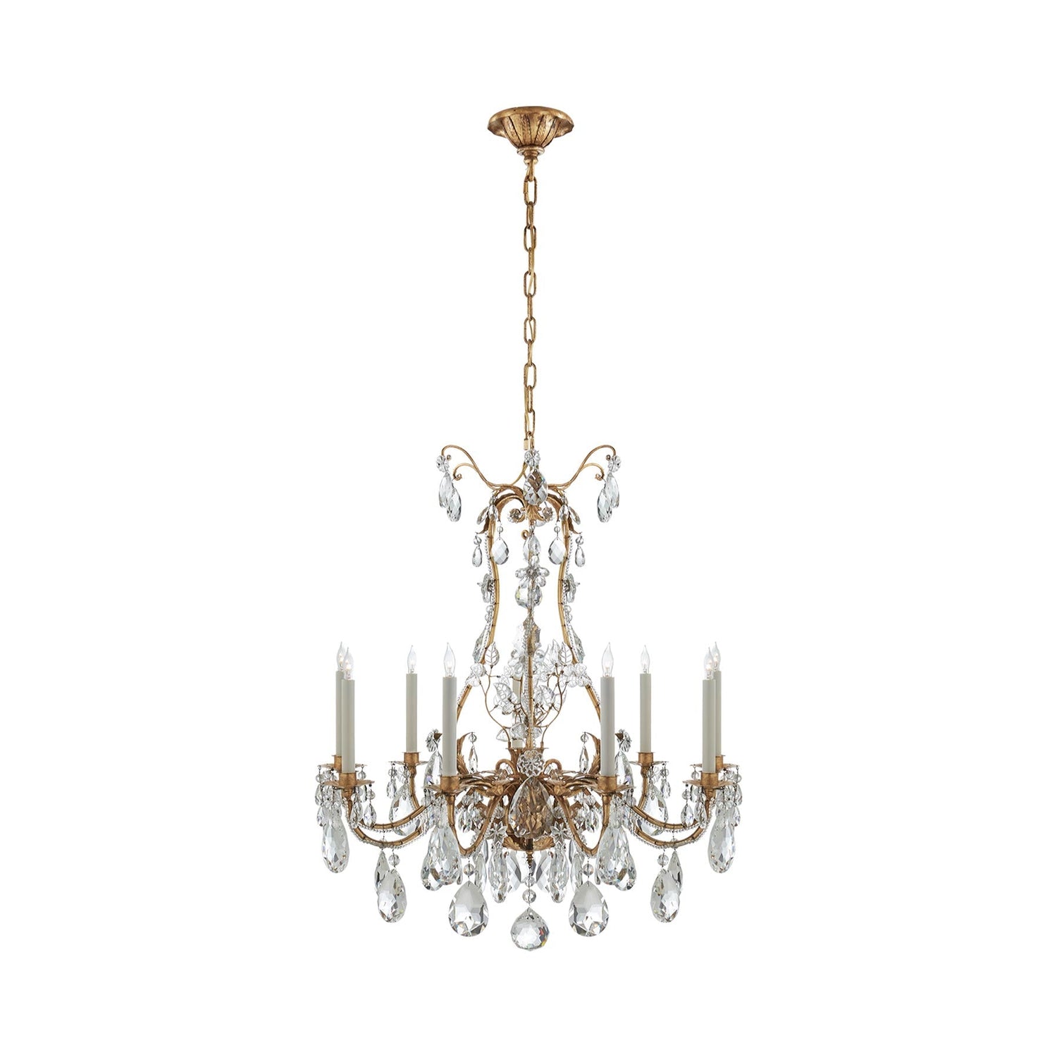 Yves Chandelier in Gilded Iron.