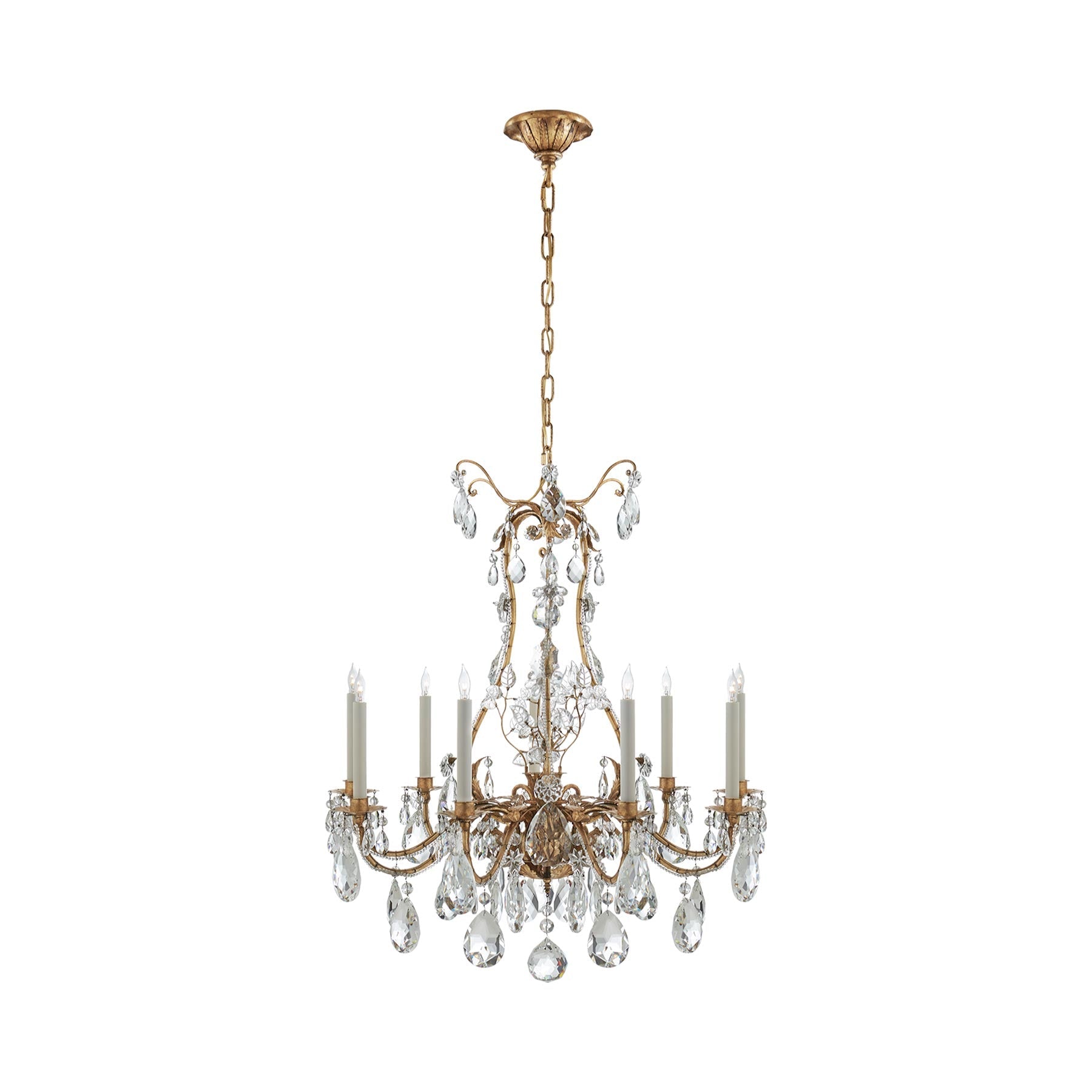 Yves Chandelier in Gilded Iron.