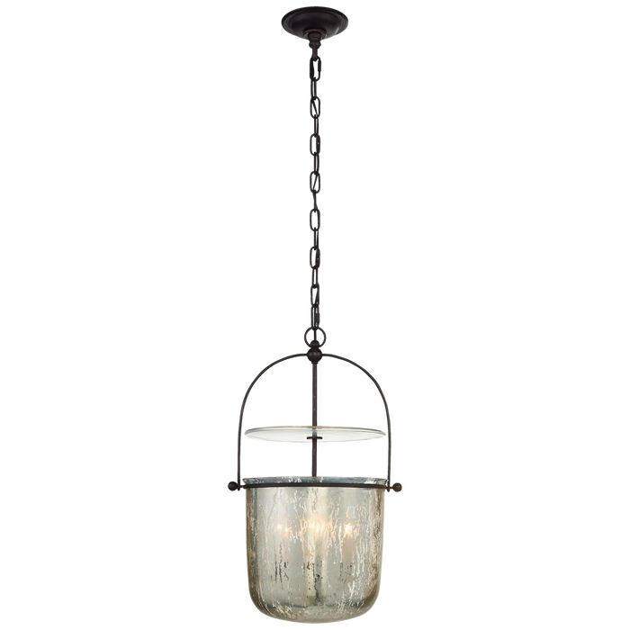Lorford Smoke Bell Pendant Light in Aged Iron (Small).