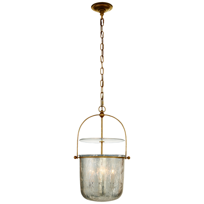 Lorford Smoke Bell Pendant Light in Gilded Iron (Small).