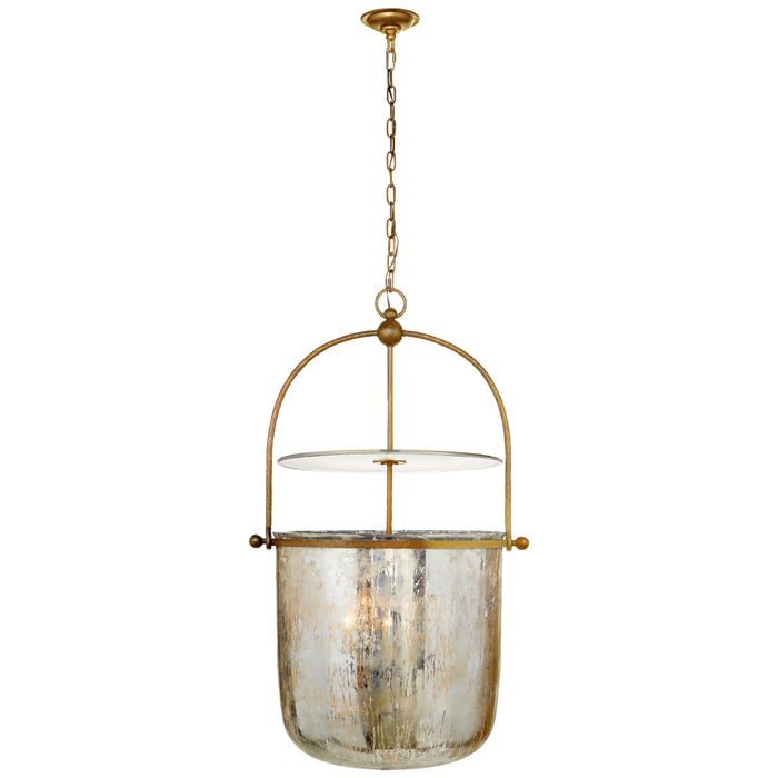 Lorford Smoke Bell Pendant Light in Gilded Iron (Large).