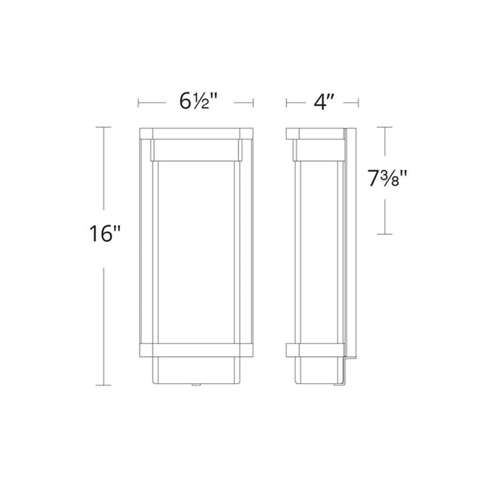 Vitrine Outdoor LED Wall Light - line drawing.