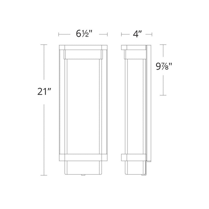 Vitrine Outdoor LED Wall Light - line drawing.
