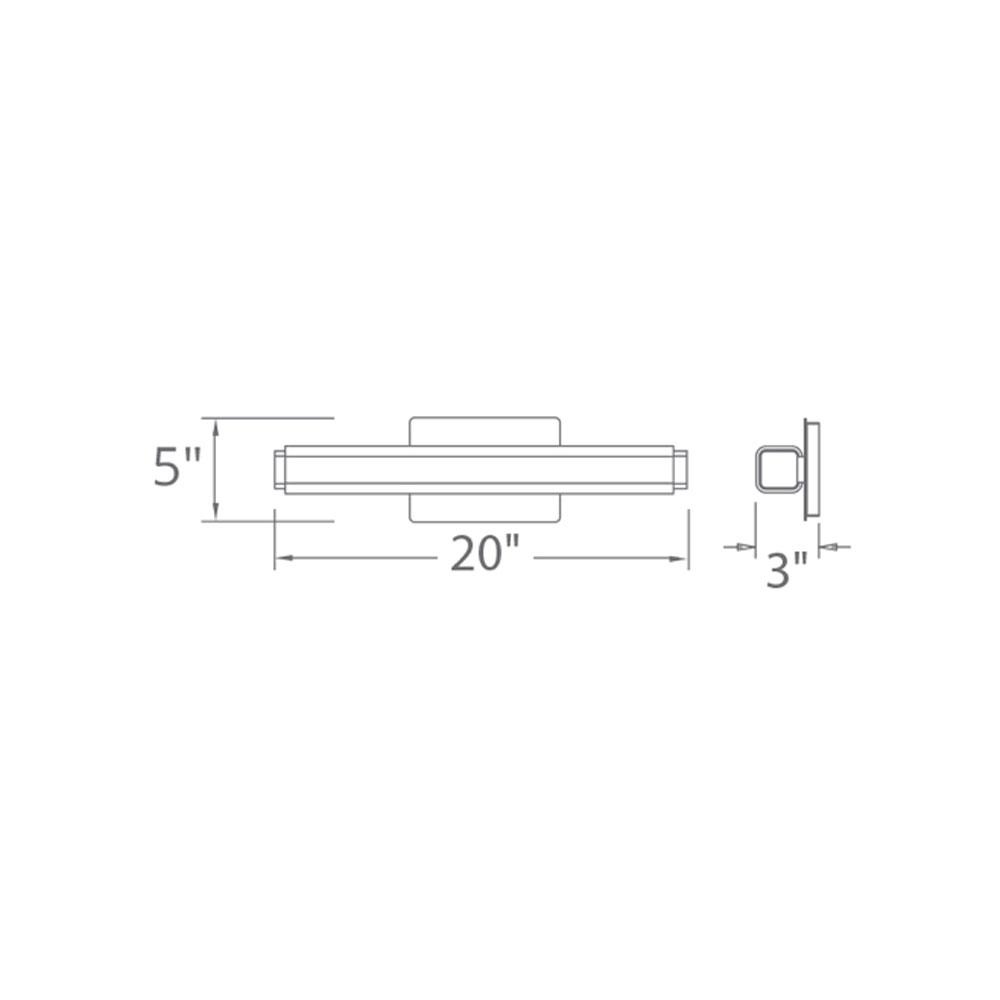 Vogue LED Bath Vanity Light - line drawing.