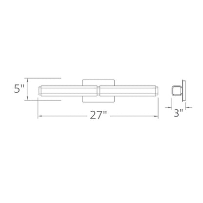 Vogue LED Bath Vanity Light - line drawing.