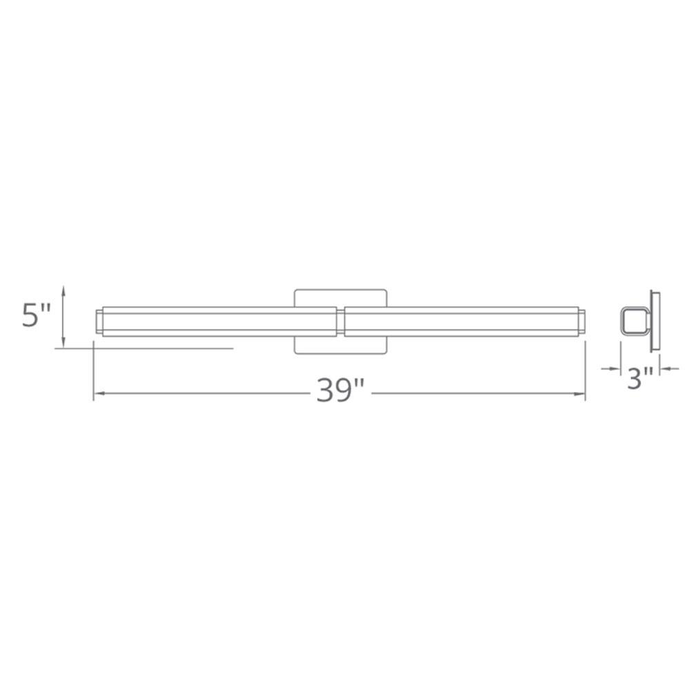 Vogue LED Bath Vanity Light - line drawing.