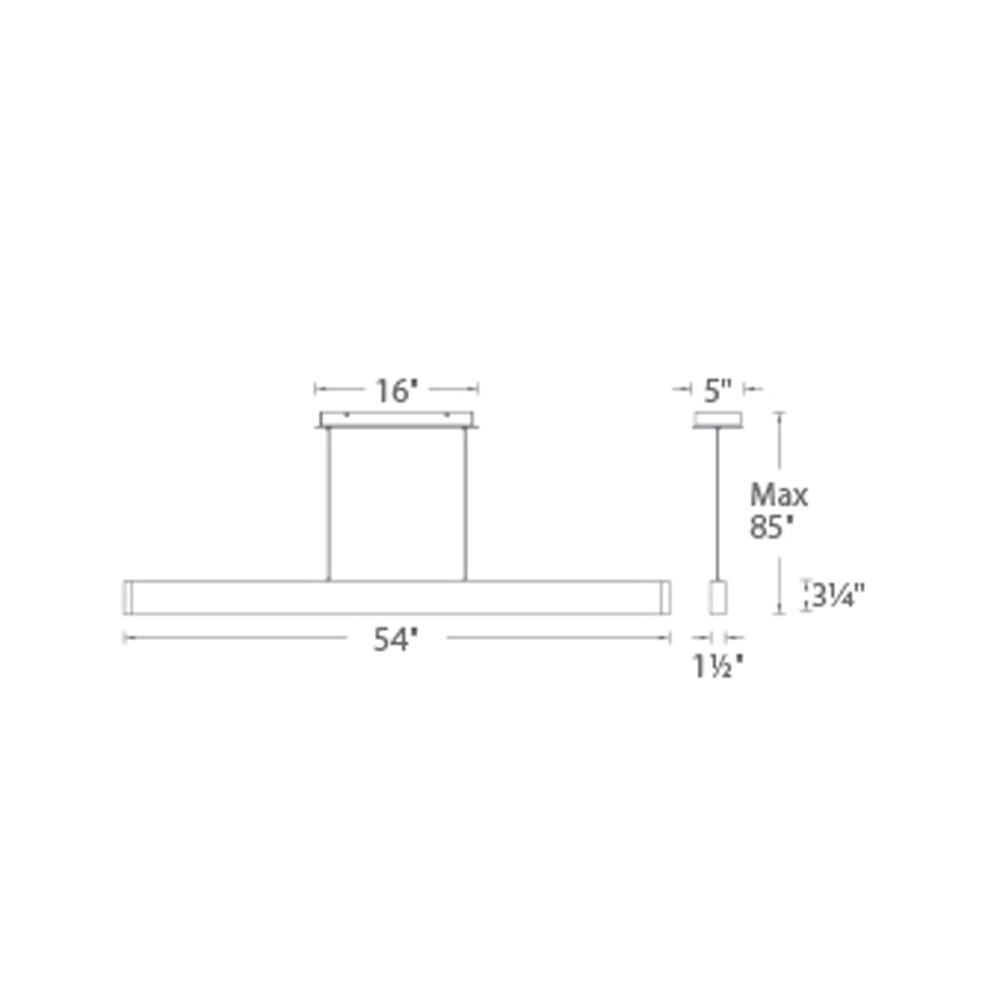 Volo LED Pendant Light - line drawing.